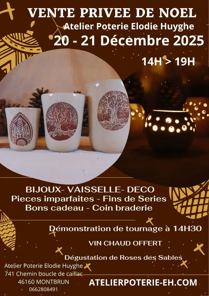 Marché de Noël à Montbrun — Porte ouverte de Noël à l'atelier Poterie Elodie Huyghe